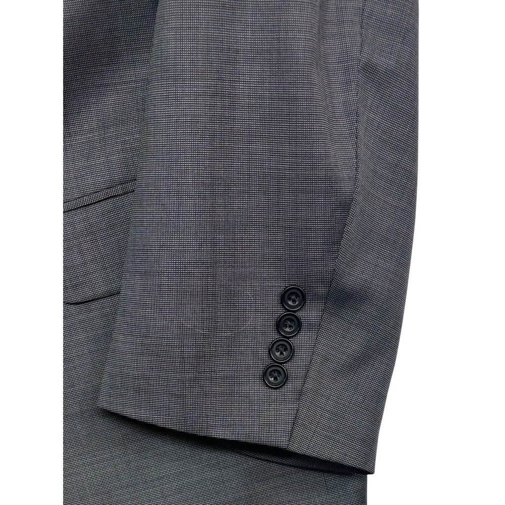 Gray Nailhead 54T 54L Blazer Jacket Sport Suit Coat 100% Wool All Season Mens - Picture 2 of 11
